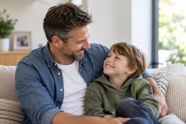 father and child happy - child maintenance mediation Isle of Wight